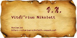Vitárius Nikolett névjegykártya